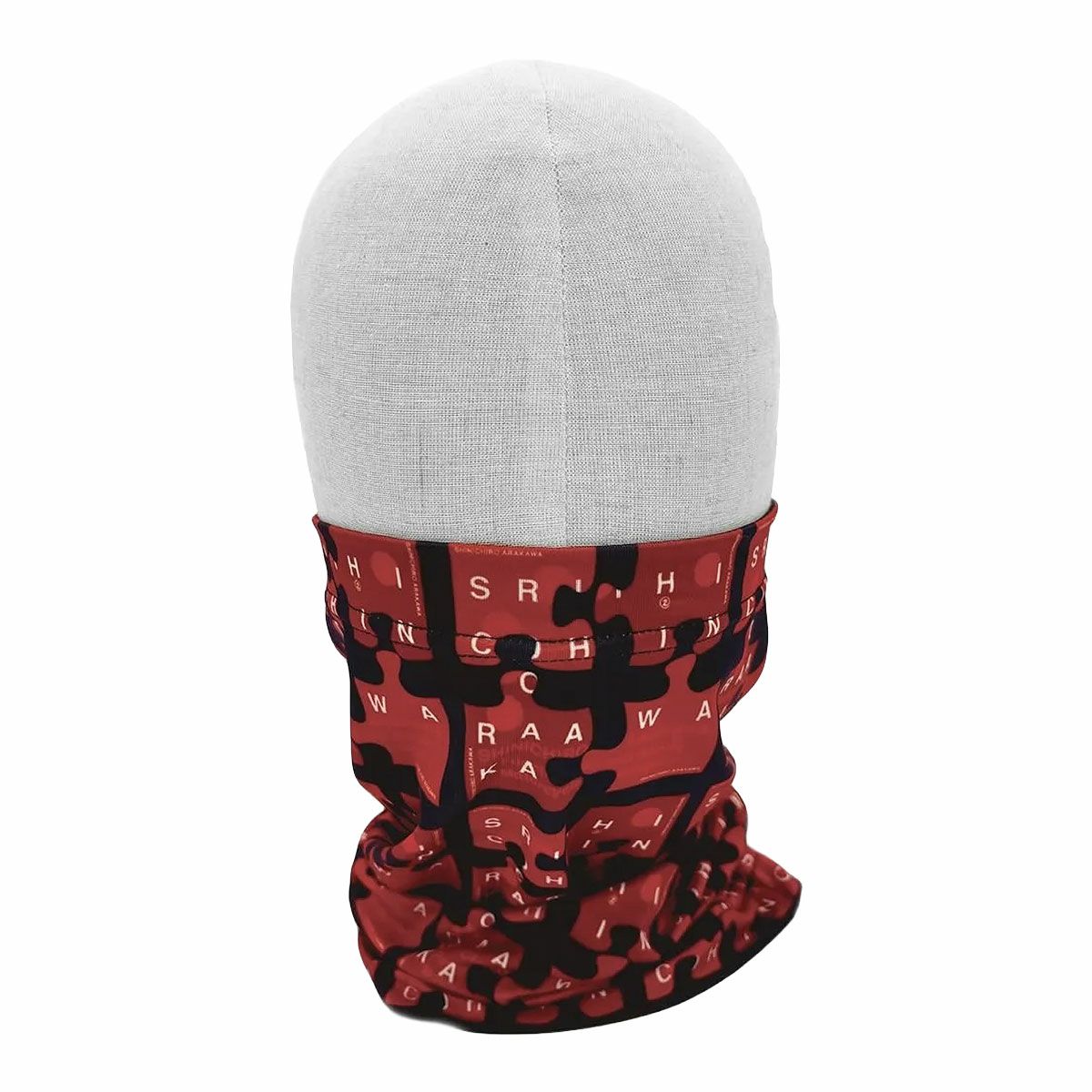 SHINICHIRO ARAKAWA｜スポーツマスク チューボ パズル｜ネックカバー｜レッド｜着用