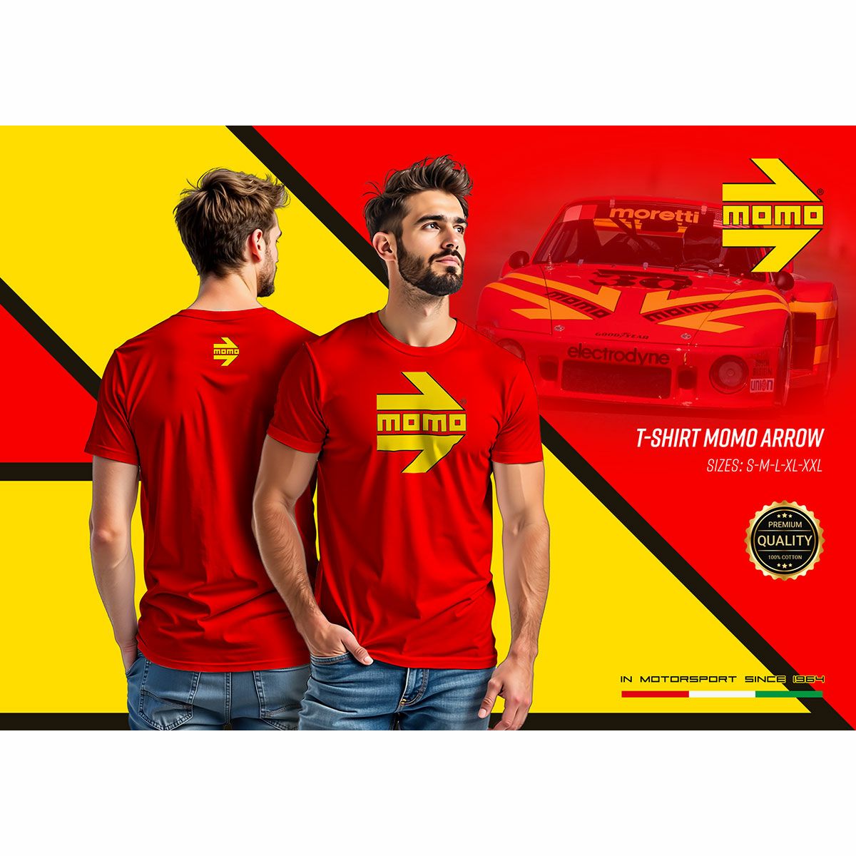 MOMO｜モモ アロー レッド Tシャツ｜レッド｜モデル着用