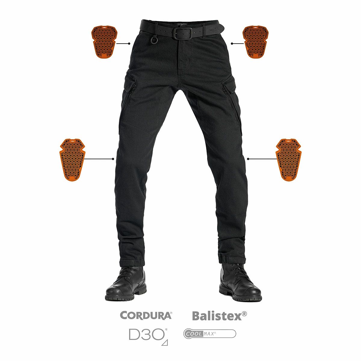 PANDO MOTO｜マーク ブラック AAA｜チノ・カーゴ｜ブラック｜モデル着用