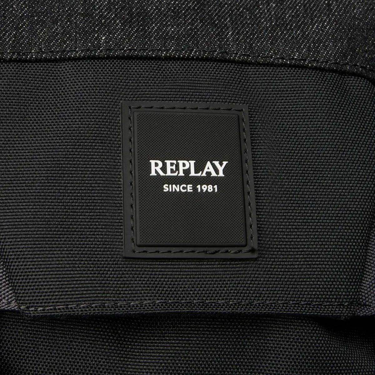 Replay｜ロウデニム バックパック｜バッグ｜グラナイトグレー×ブラック