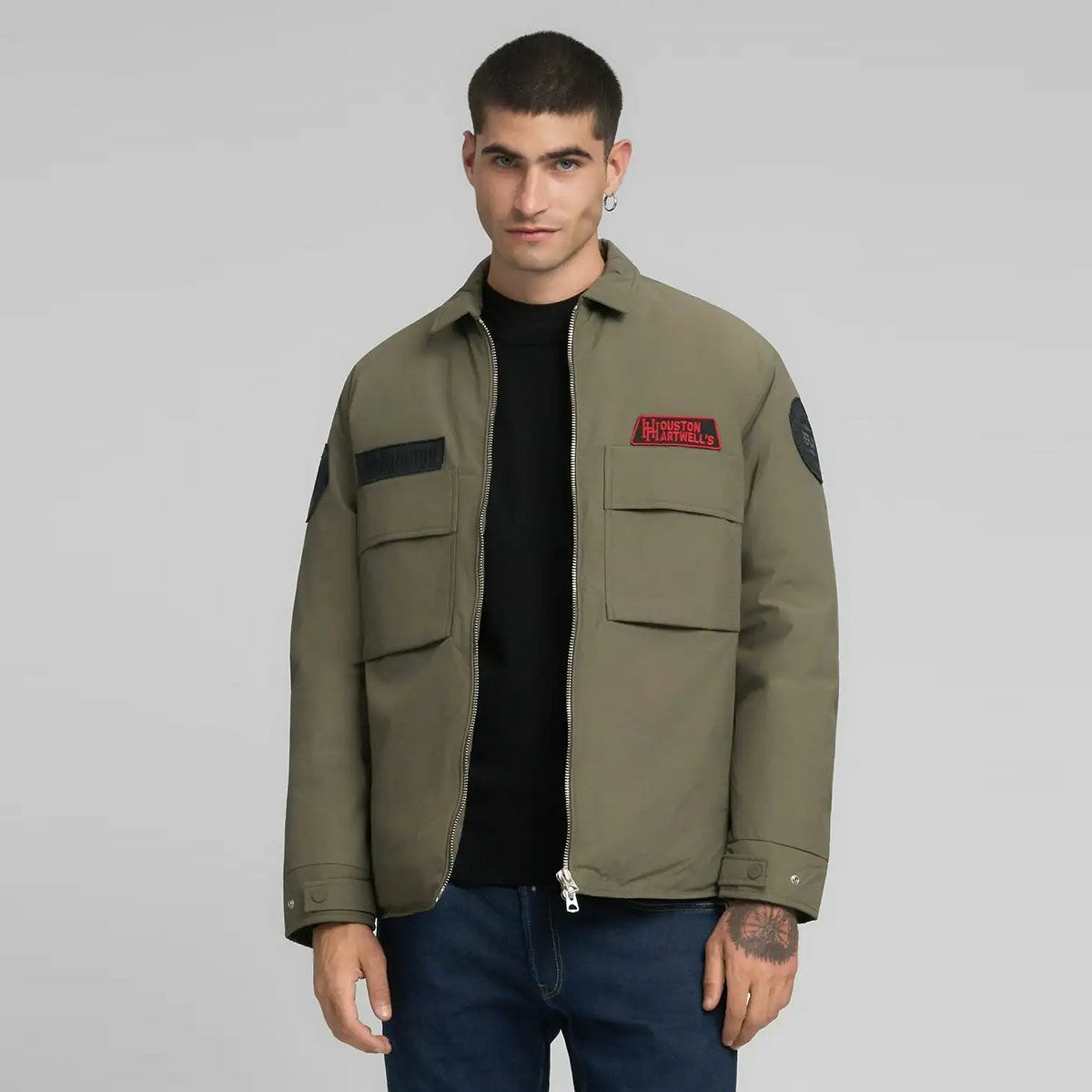 REPLAY｜パッチ ライダージャケット｜アウター｜マッド