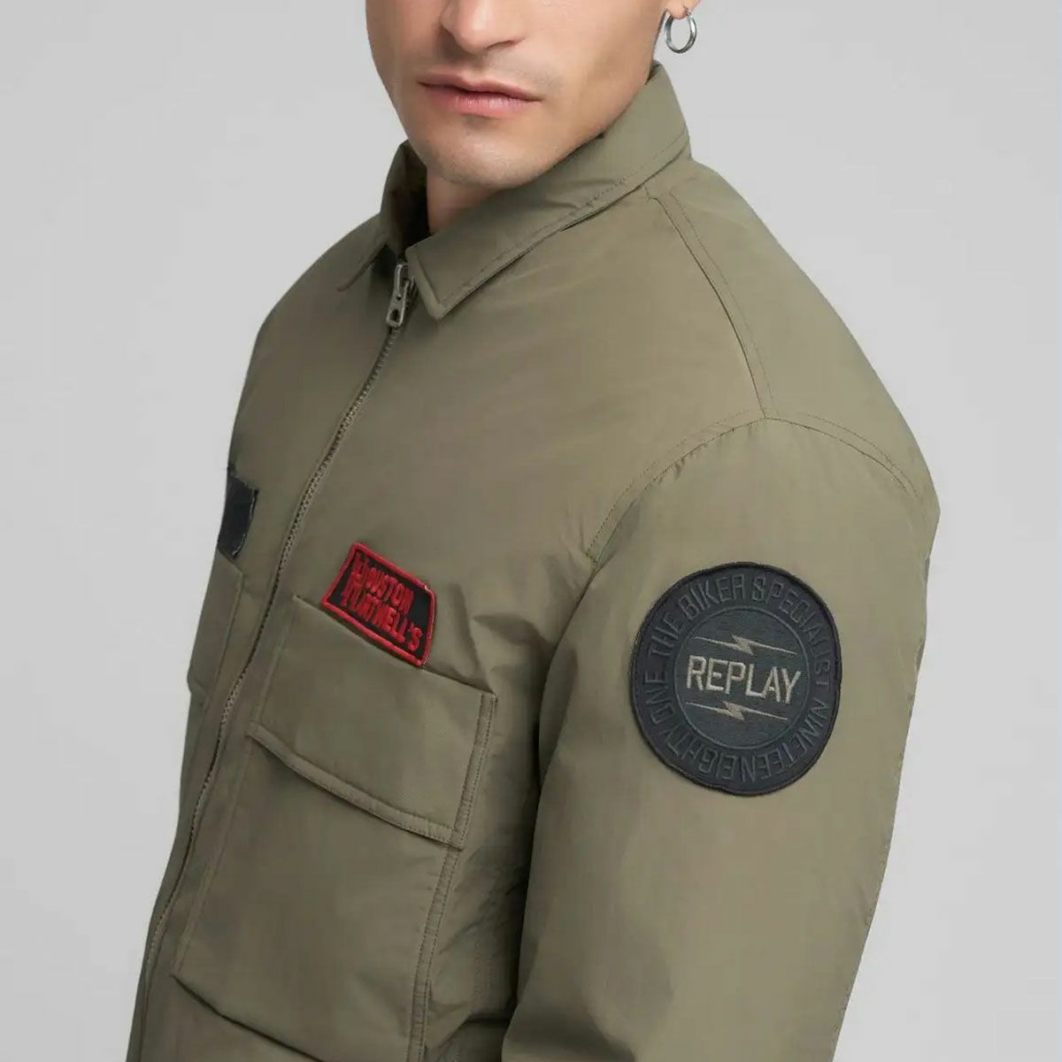 REPLAY｜パッチ ライダージャケット｜アウター｜マッド