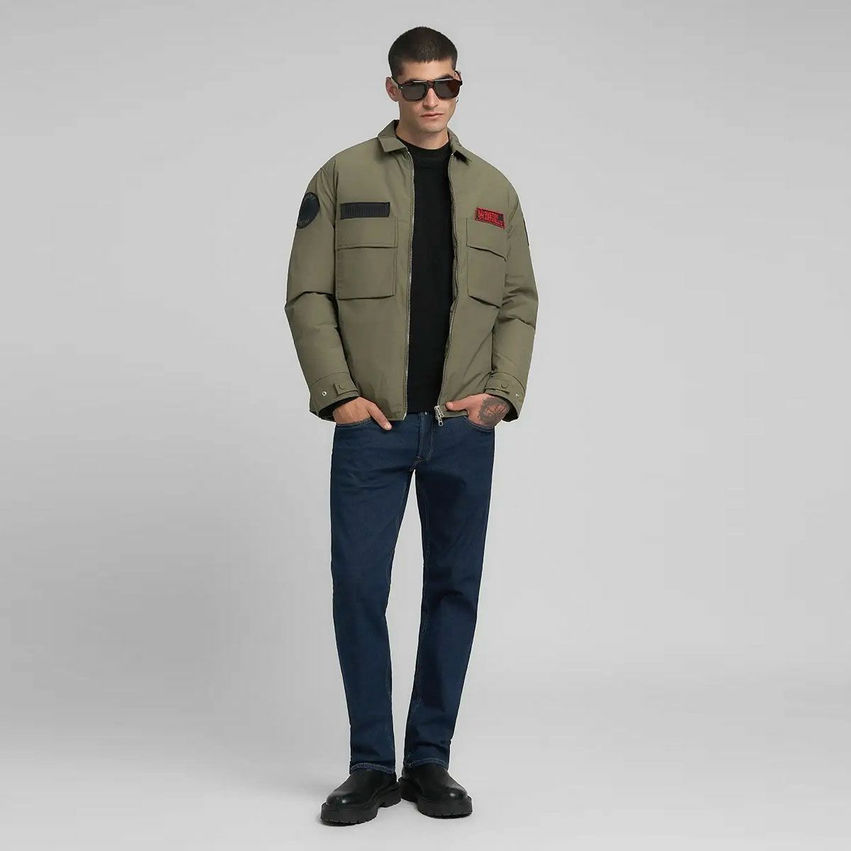 REPLAY｜パッチ ライダージャケット｜アウター｜マッド