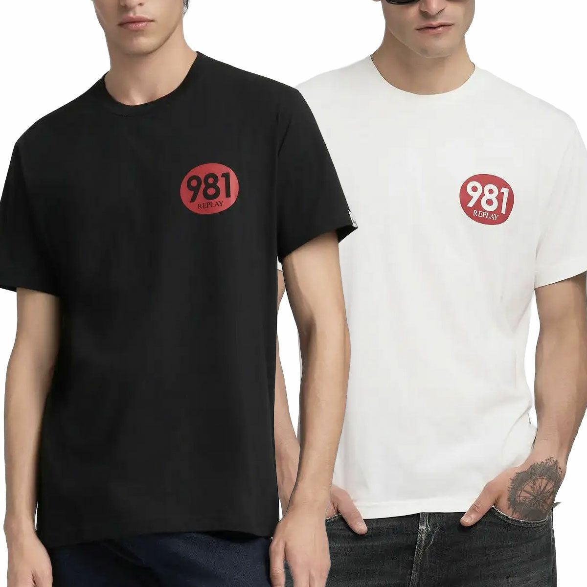 Replay｜チェスト プリント ジャージー Tシャツ｜トップス