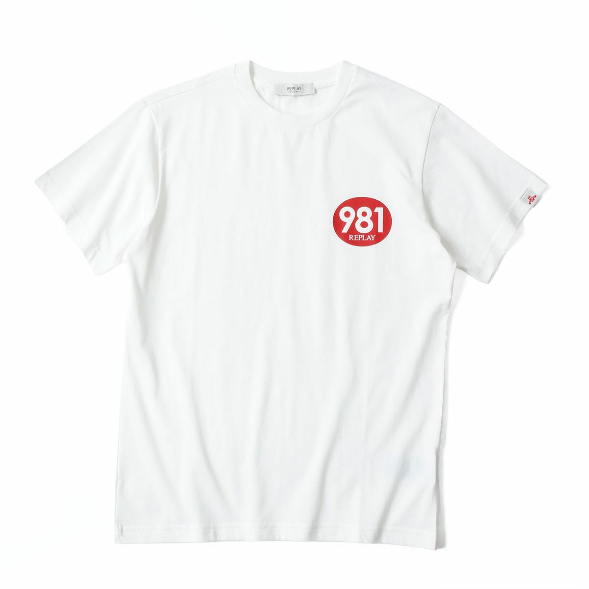 Replay｜チェスト プリント ジャージー Tシャツ｜トップス｜ナチュラルホワイト