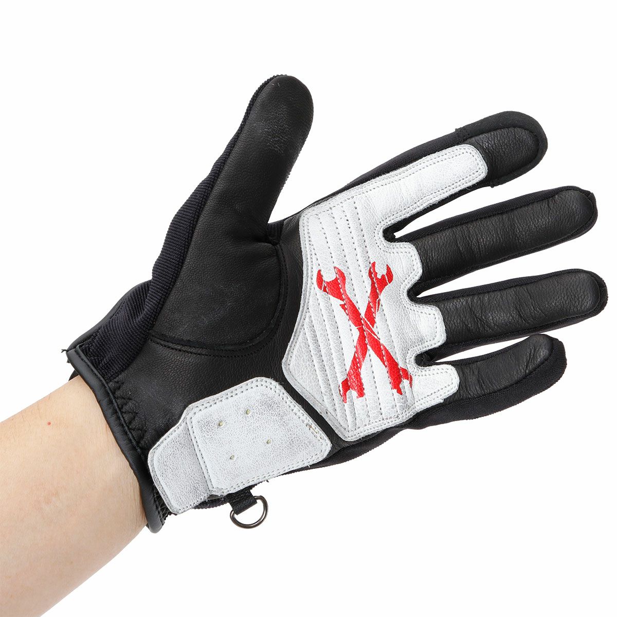 helstons｜キー グローブ × ボンダッチ｜3シーズン｜ブラック×ホワイト｜モデル着用