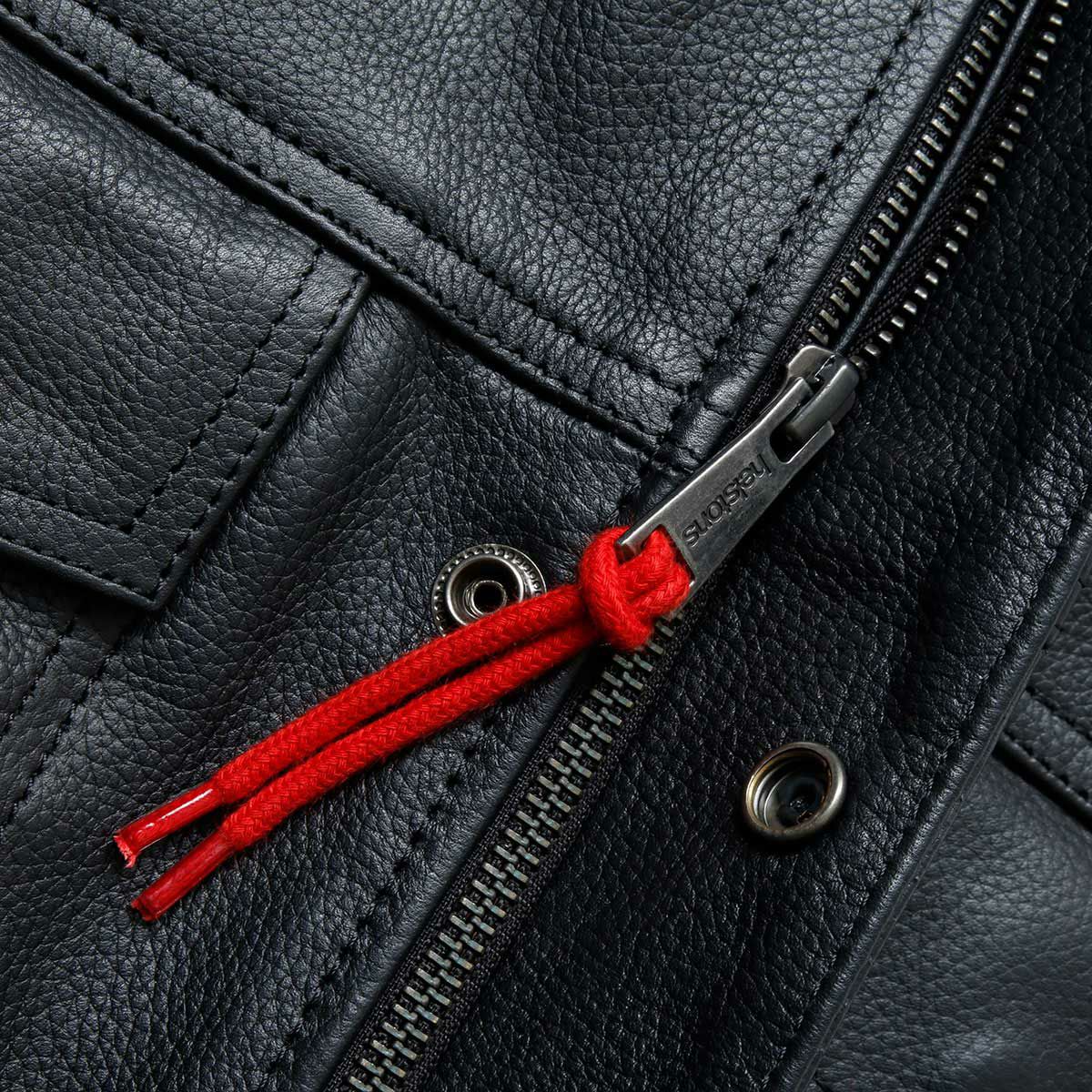 helstons｜ウエスト レザーベスト｜トップス｜ブラック