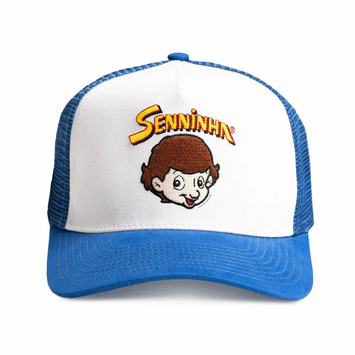 AyrtonSenna｜アイルトン・セナ セニーニャ ロゴ トラッカーキャップ｜帽子｜ブルー