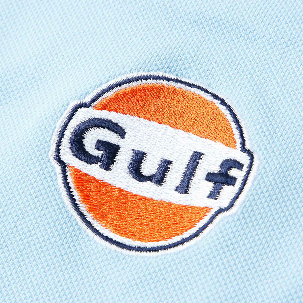 GULF｜ガルフ モダン ストライプ ポロ｜ポロシャツ｜ライトブルー