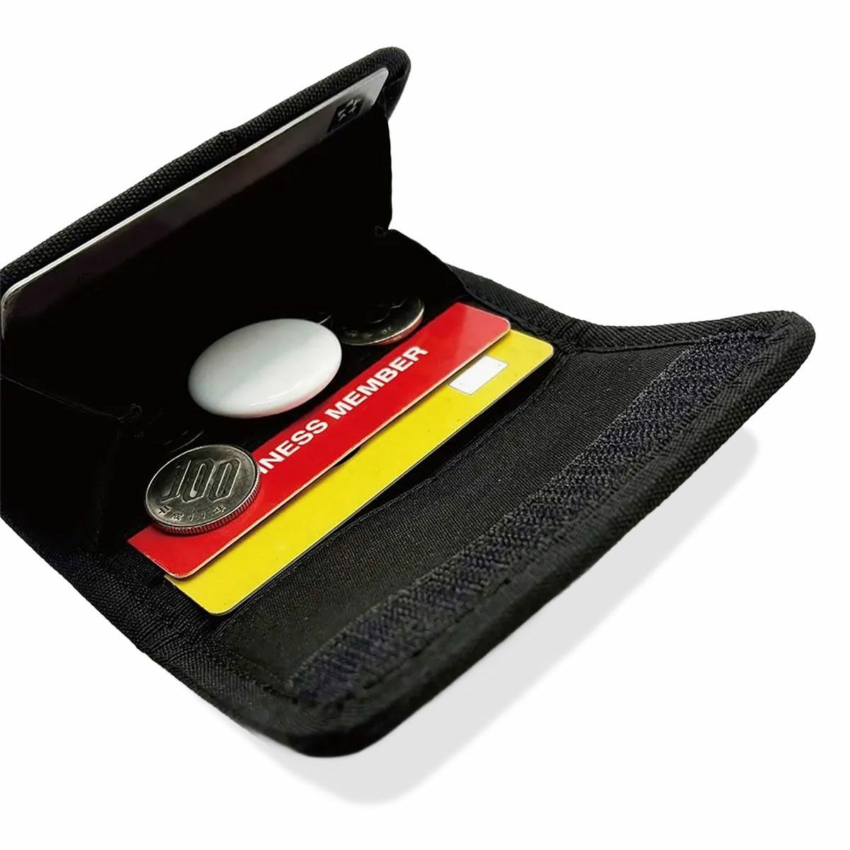 SHINICHIRO ARAKAWA｜バーハンドル ウォレット｜財布｜ブラック×レッド