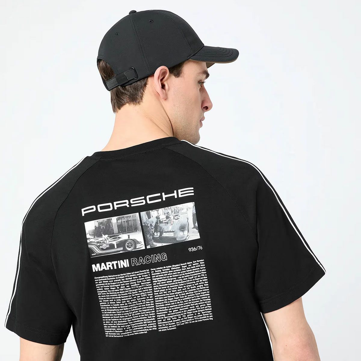 PORSCHE｜MARTINI RACING キャップ｜帽子｜ブラック｜モデル着用