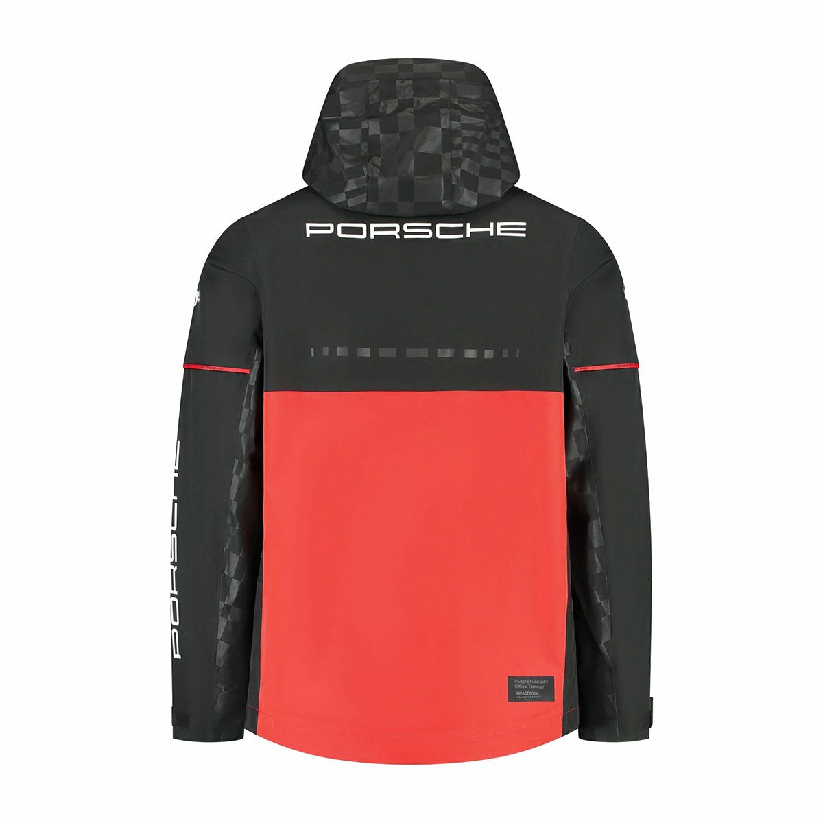 PORSCHE｜ポルシェ モータースポーツ RP チーム レインジャケット｜アウター｜ブラック×レッド