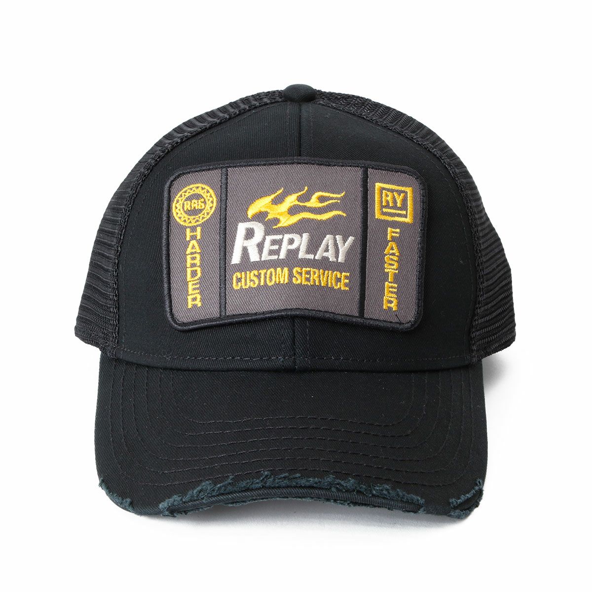 Replay｜ロゴ パッチ キャップ｜帽子｜ウォッシュドブラック