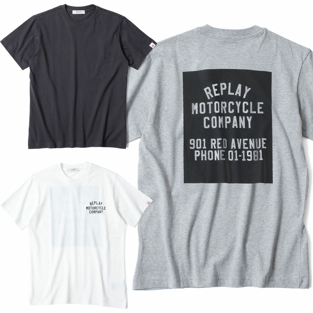 REPLAY｜フロント＆バック プリント Tシャツ｜トップス｜アイアン