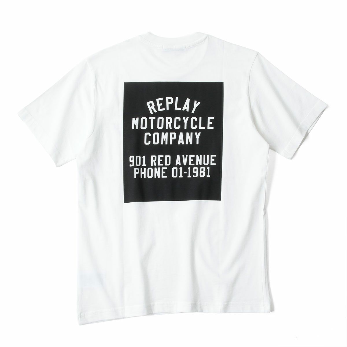 REPLAY｜フロント＆バック プリント Tシャツ｜トップス｜ナチュラルホワイト