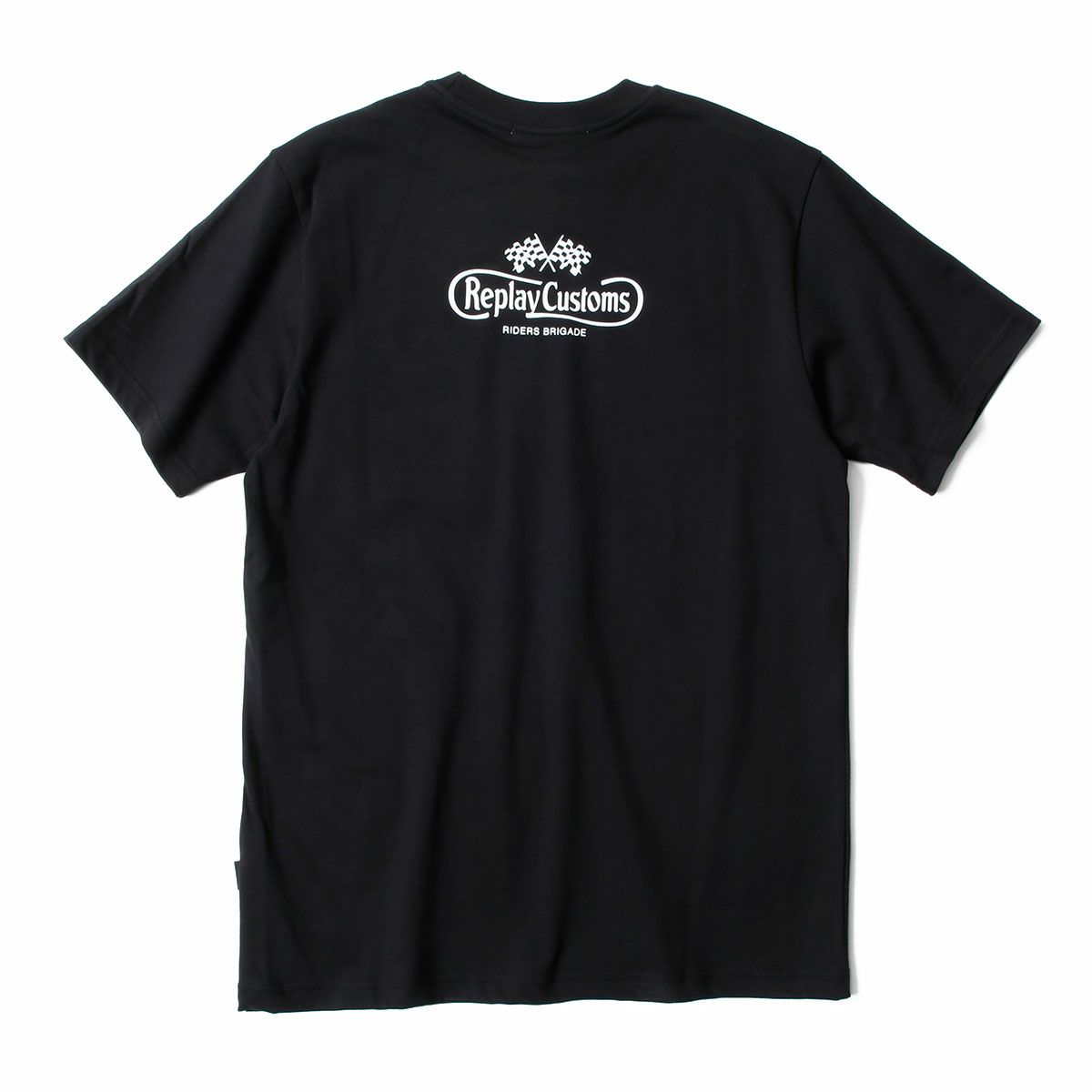 REPLAY｜ブレスト ポケット ＆ プリント ジャージー Tシャツ｜トップス｜ブラック