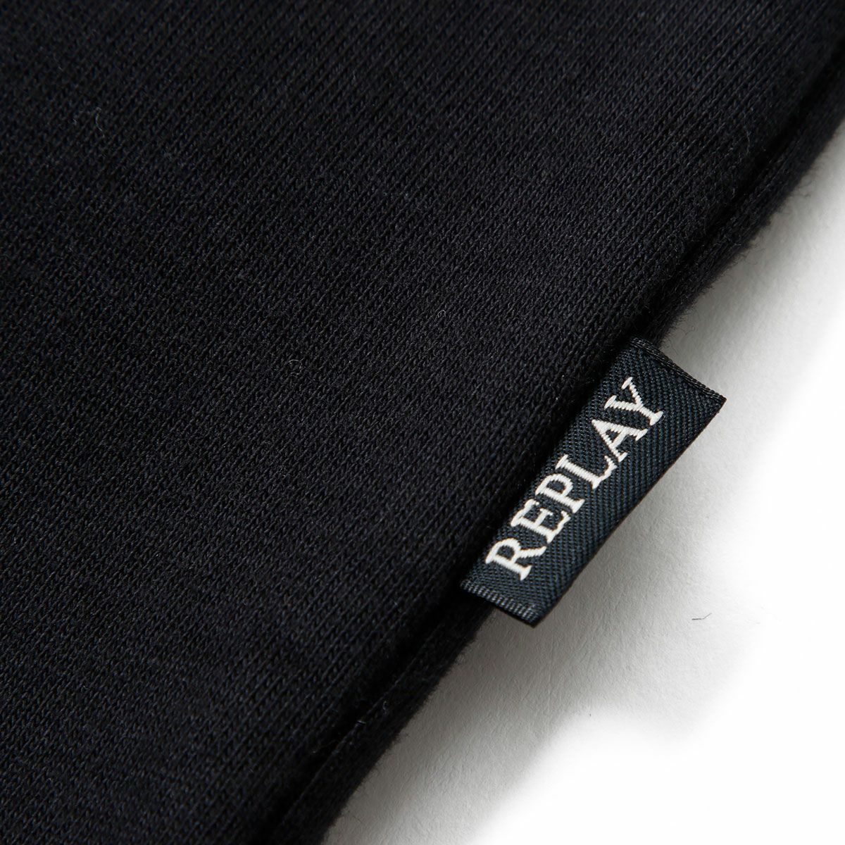 REPLAY｜ブレスト ポケット ＆ プリント ジャージー Tシャツ｜トップス｜ブラック