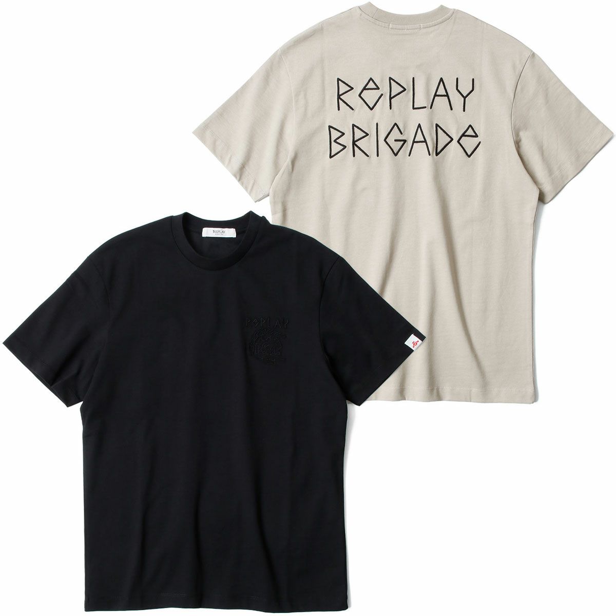 REPLAY｜エンボス エフェクト エンブロイダリー Tシャツ｜トップス