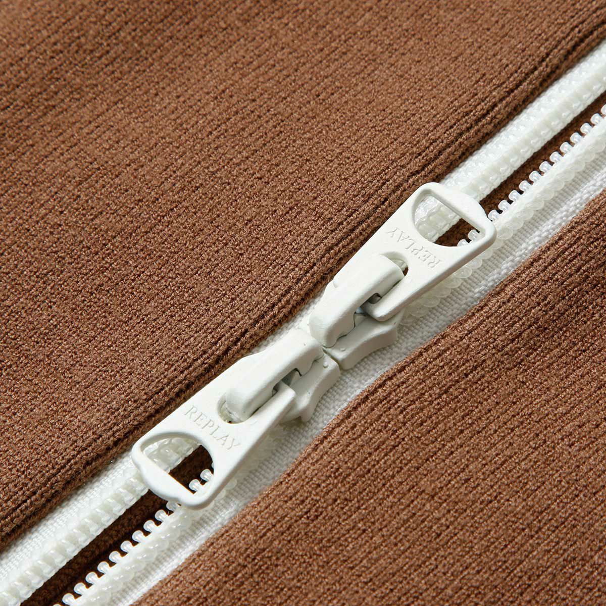 REPLAY｜ハイネック フルジップ ニット スウェットシャツ｜トップス｜タバコ