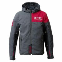 56design｜クォーター パーカー ’25｜アウター｜マットレッド×グレー