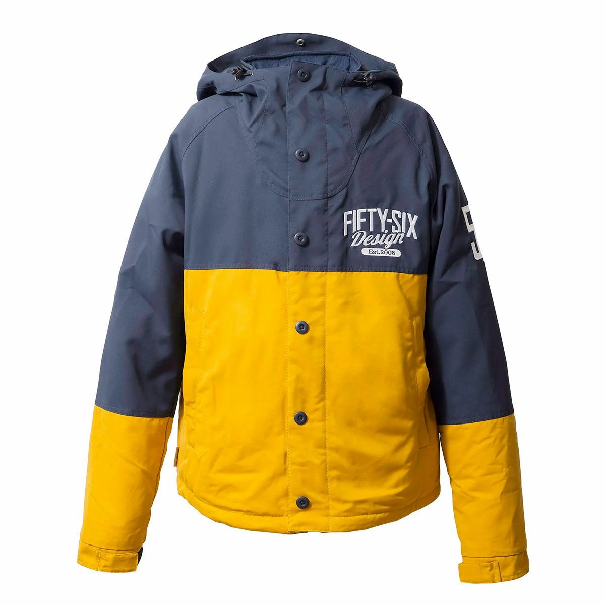 56design｜バイカラー ウォーム ジャケット｜アウター｜ネイビー×イエロー