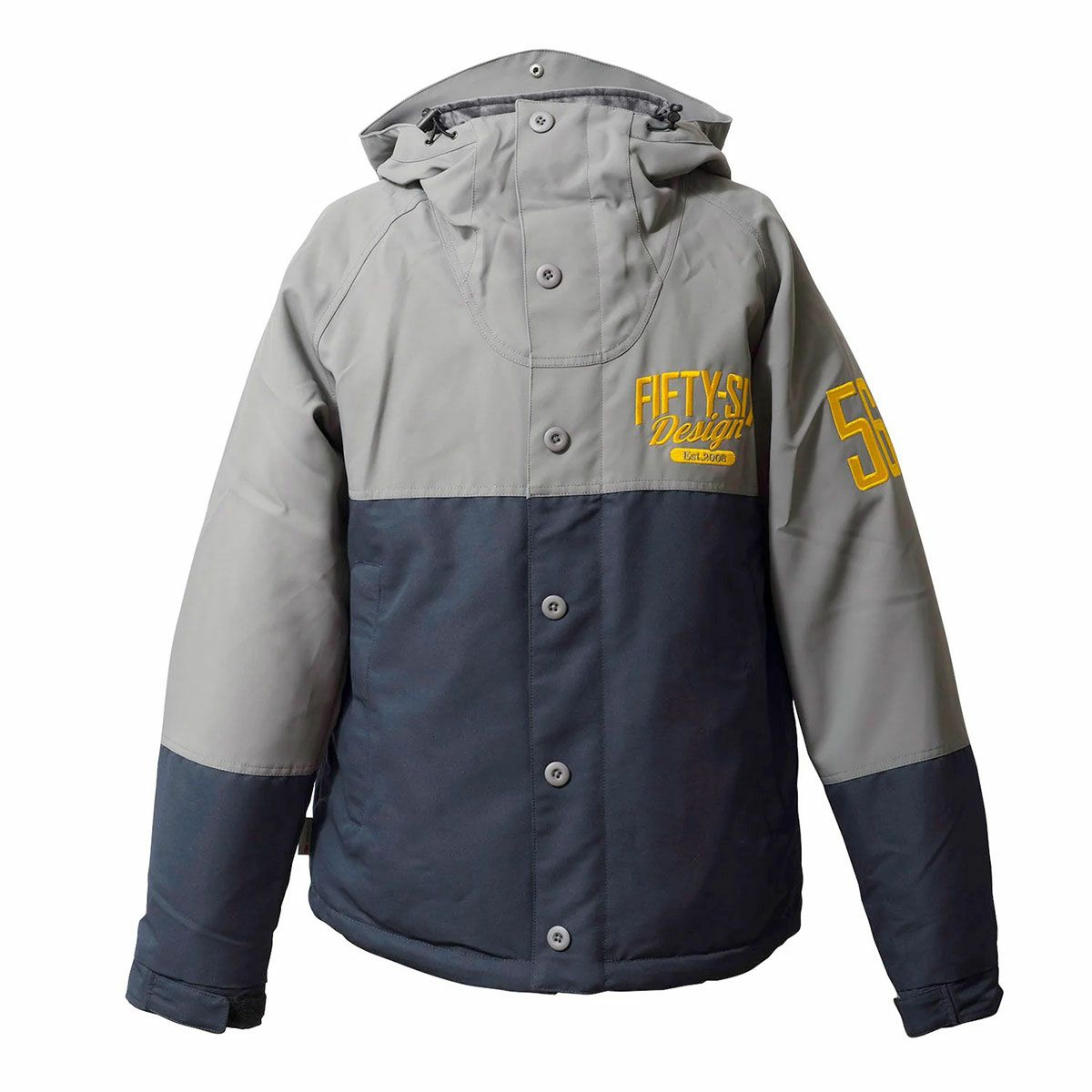 56design｜バイカラー ウォーム ジャケット｜アウター｜グレー×ネイビー