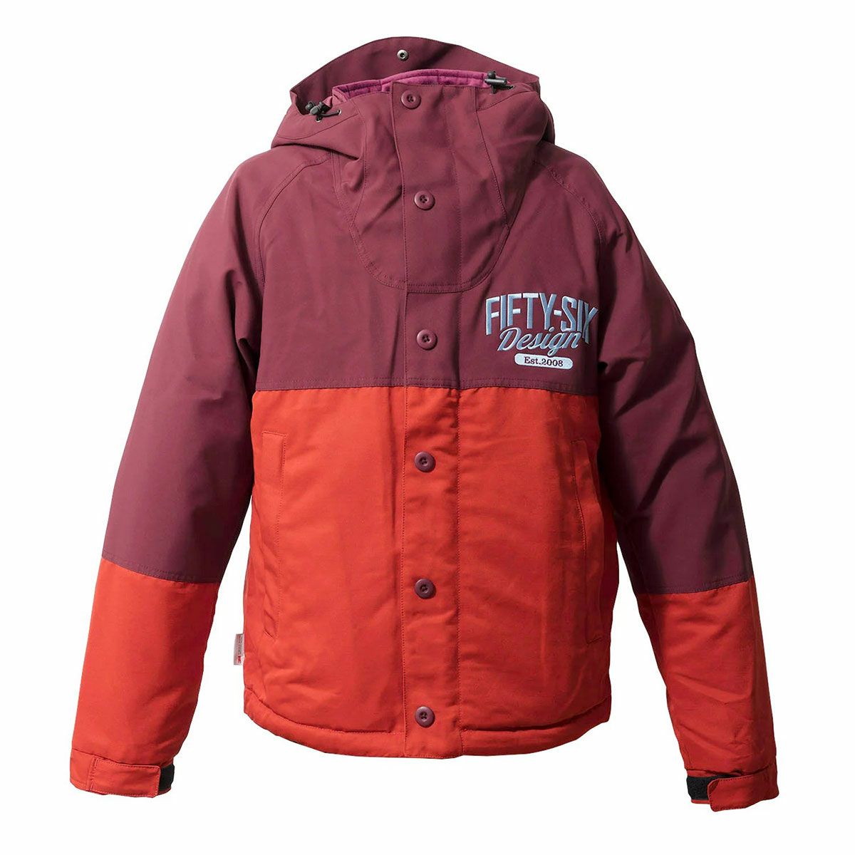 56design｜バイカラー ウォーム ジャケット｜アウター｜ワイン×レッド