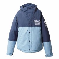 56design｜バイカラー ウォーム ジャケット｜アウター｜ネイビー×アッシュブルー