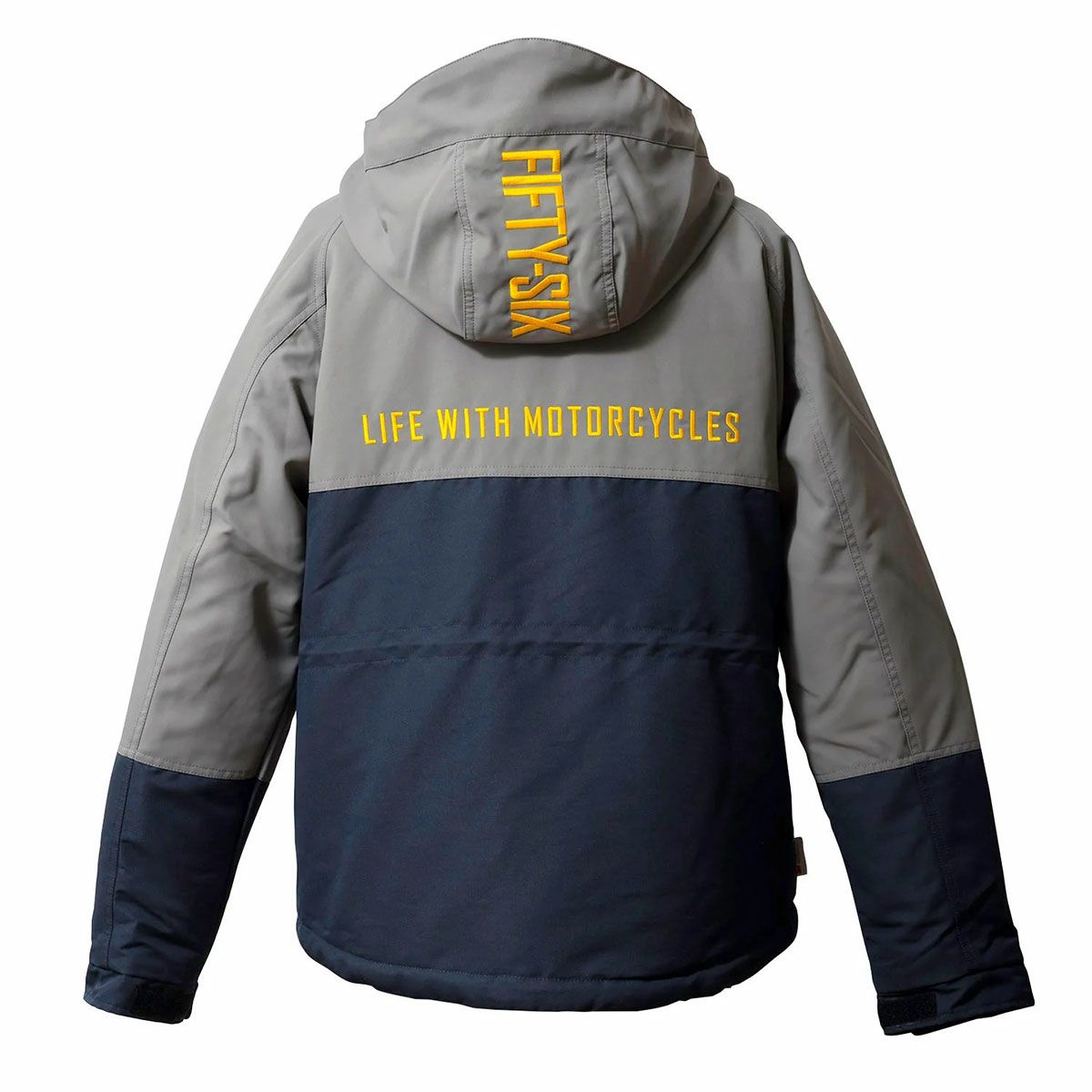 56design｜バイカラー ウォーム ジャケット｜アウター｜グレー×ネイビー