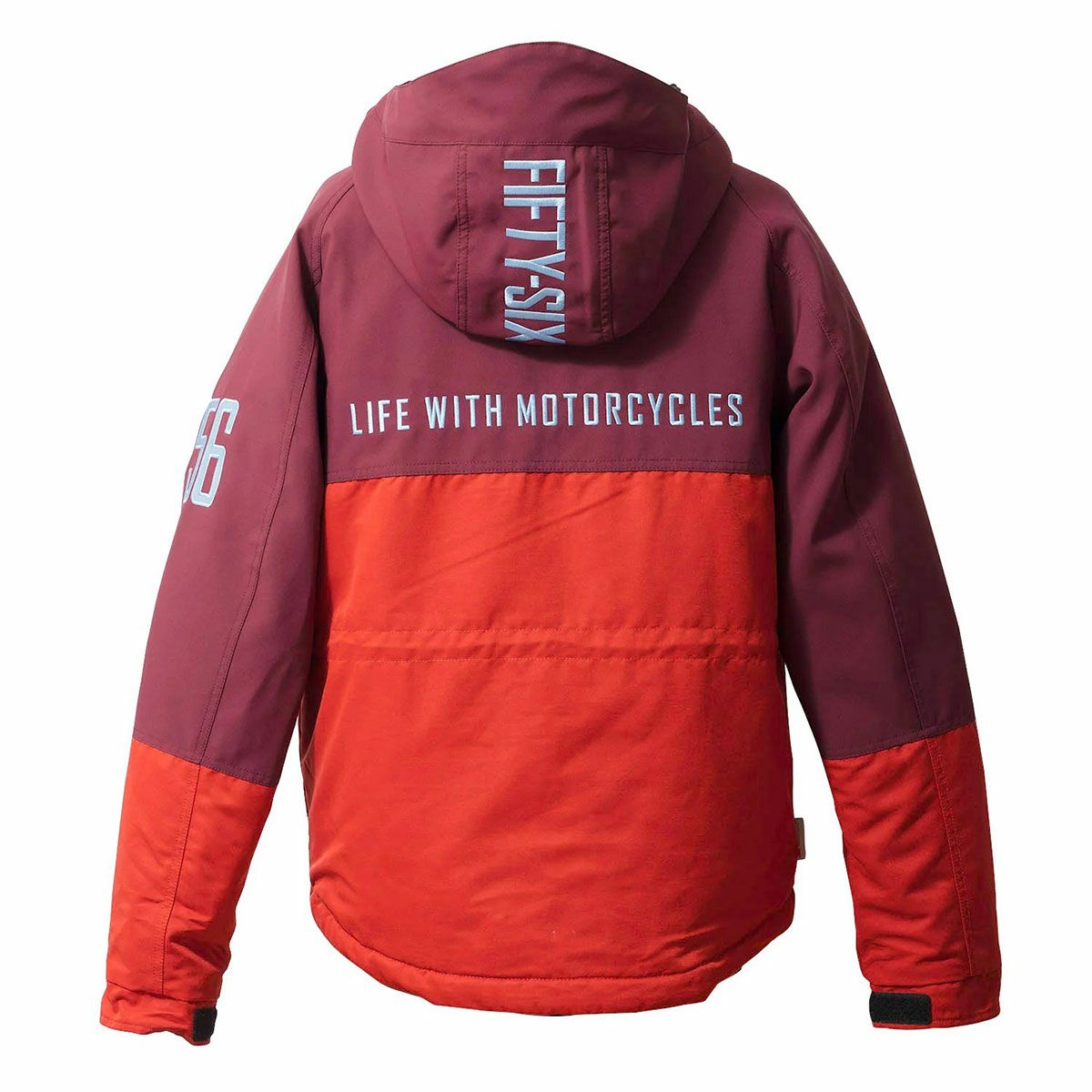 56design｜バイカラー ウォーム ジャケット｜アウター｜ワイン×レッド