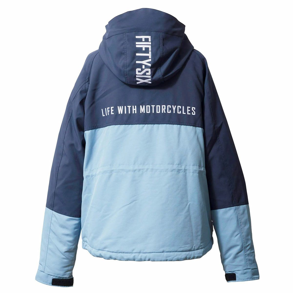 56design｜バイカラー ウォーム ジャケット｜アウター｜ネイビー×アッシュブルー