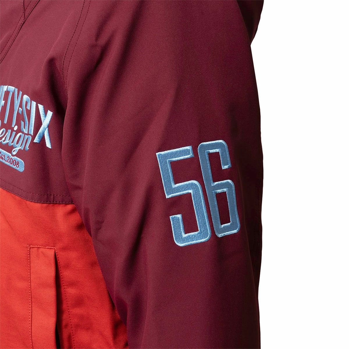 56design｜バイカラー ウォーム ジャケット｜アウター｜ワイン×レッド