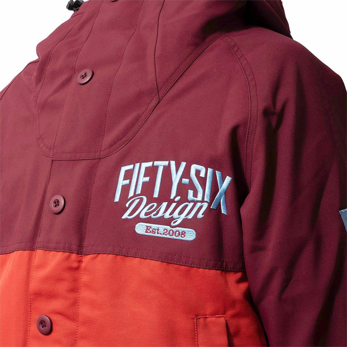 56design｜バイカラー ウォーム ジャケット｜アウター｜ワイン×レッド