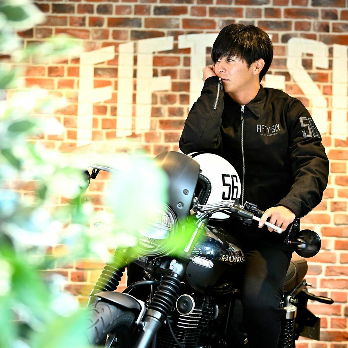 56design｜ライディング カバーオール 2｜アウター｜ブラック｜モデル着用