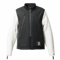 56design｜レザー スリーブ メルトン ジャケット｜アウター｜ブラック×ホワイト