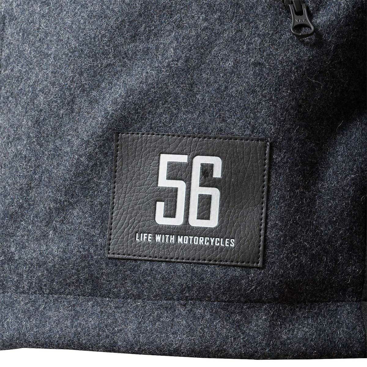 56design｜レザー スリーブ メルトン ジャケット｜アウター｜グレー×ブラック