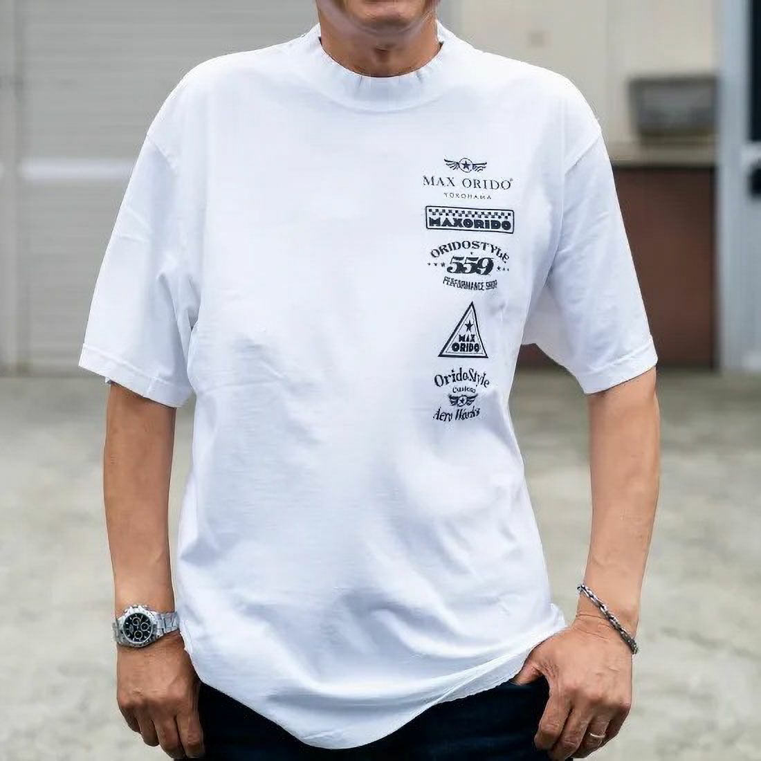 MAX ORIDO｜Max Orido x Shaka Wear Vintage Garment Dye Tシャツ｜ウェア｜ホワイト｜モデル着用