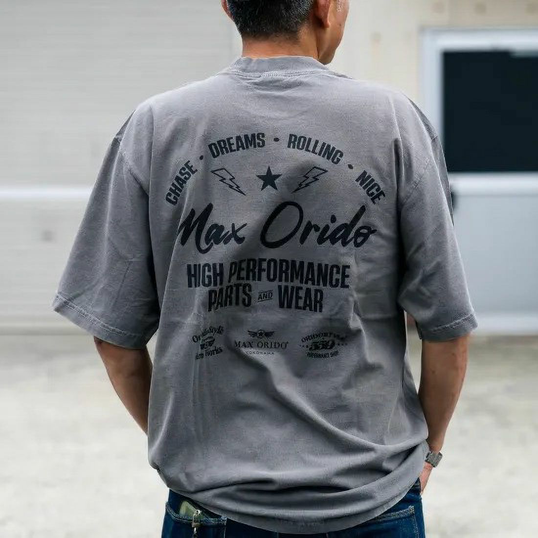 MAX ORIDO｜Max Orido x Shaka Wear Vintage Garment Dye Tシャツ｜ウェア｜セメントグレイ｜モデル着用