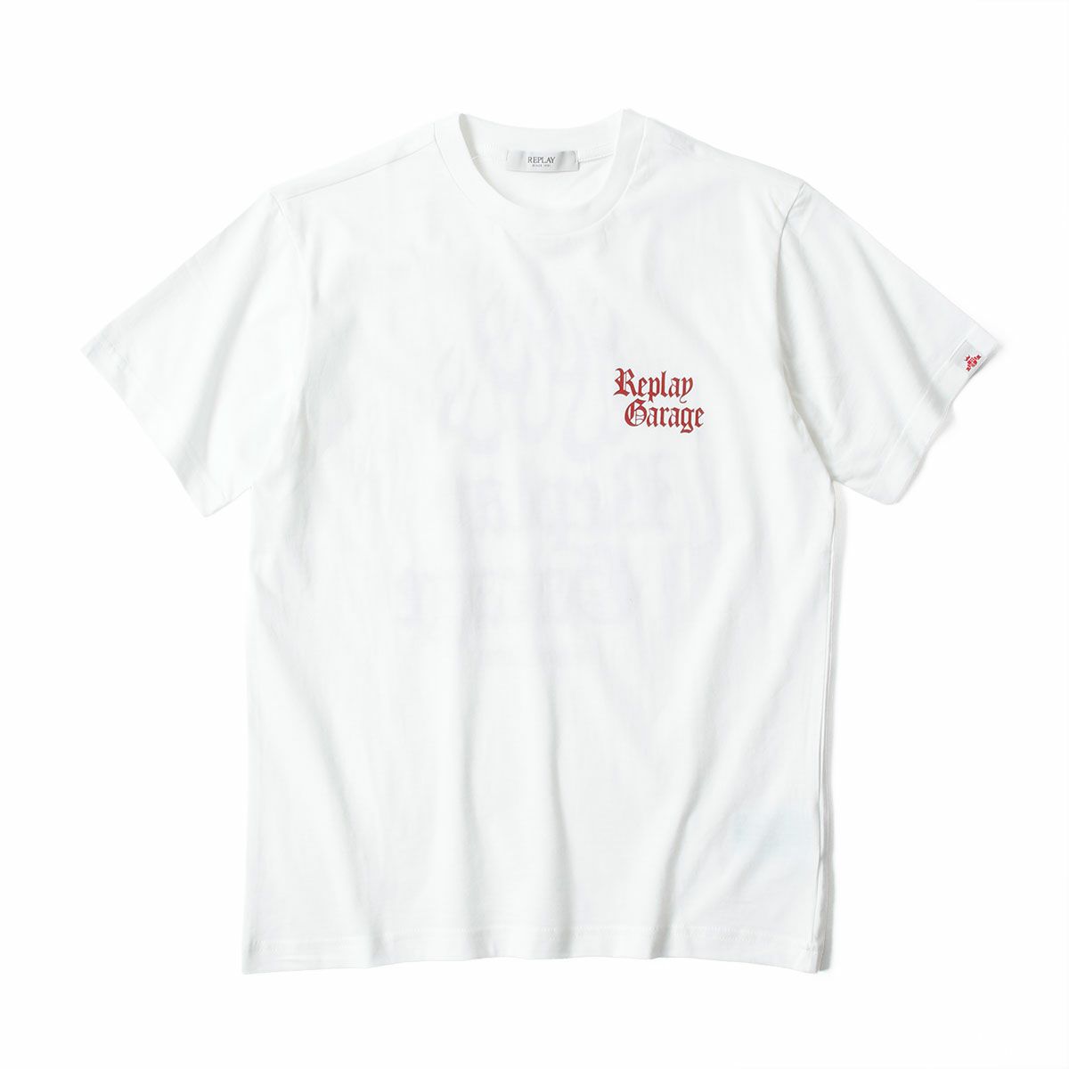 REPLAY｜リプレイ ガレージ コットン Tシャツ｜トップス｜ナチュラルホワイト