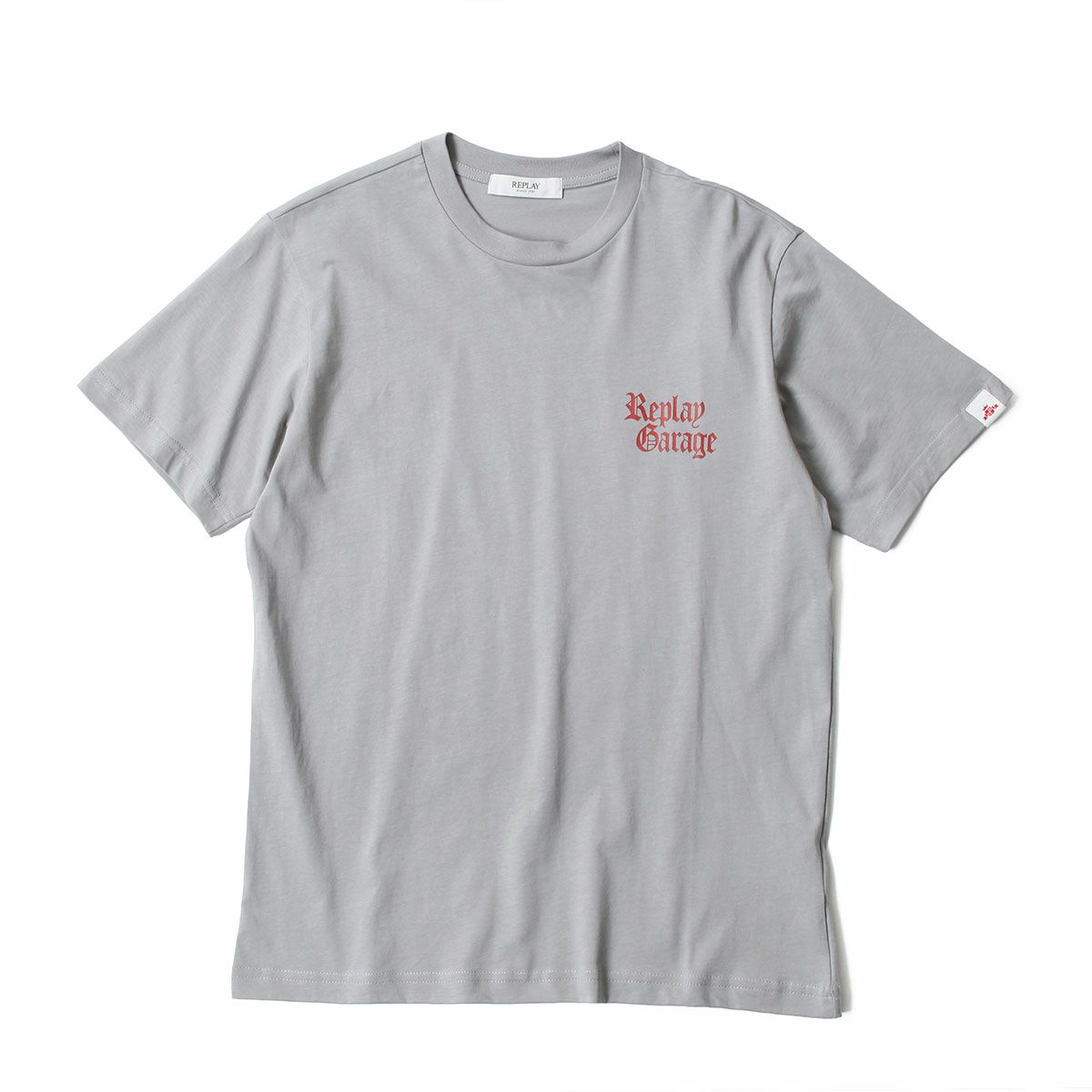 REPLAY｜リプレイ ガレージ コットン Tシャツ｜トップス｜シルバー