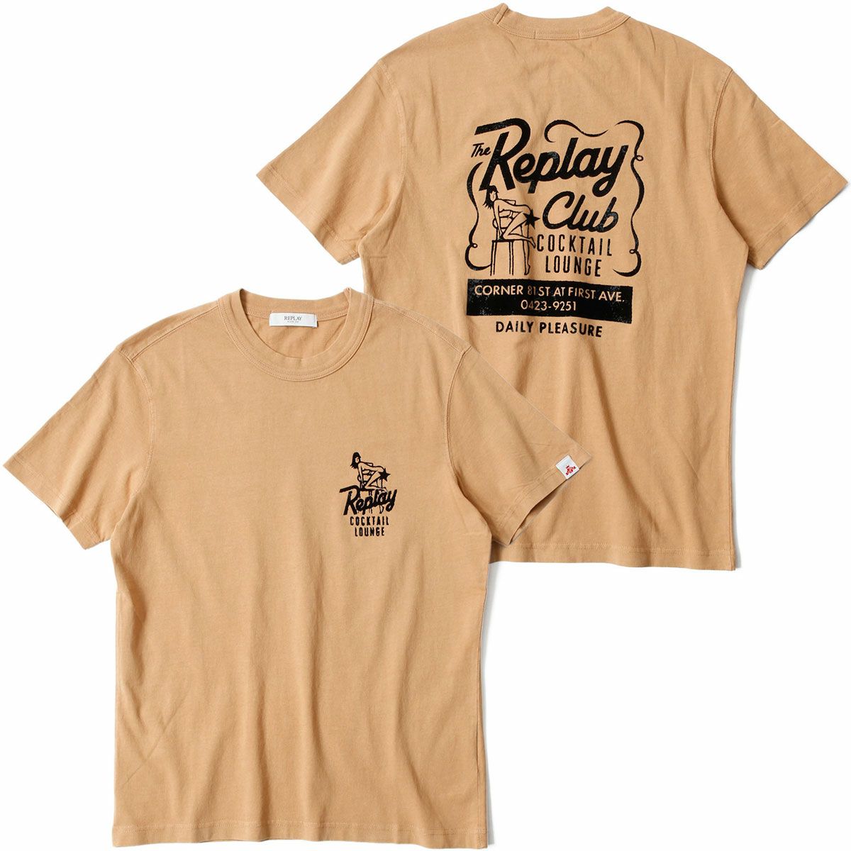 REPLAY｜フロック グラフィックス ジャージー Tシャツ｜トップス
