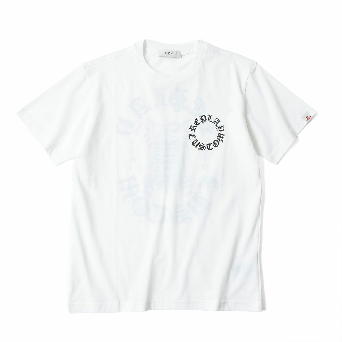 REPLAY｜リプレイ カスタム コットン Tシャツ｜トップス｜ナチュラルホワイト
