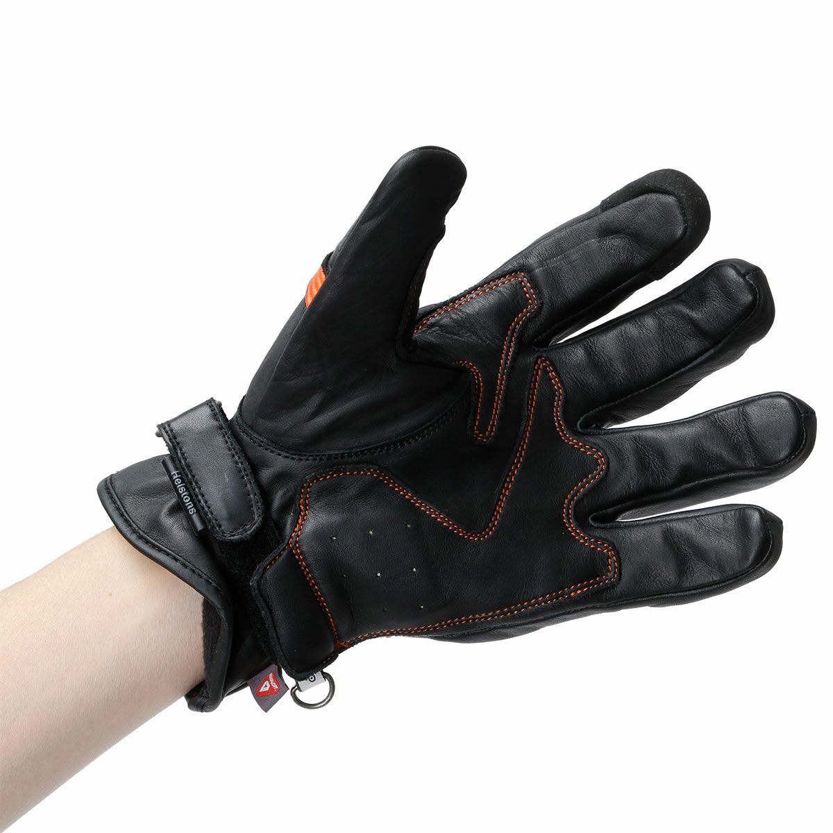 helstons｜スプーン ウィンター グローブ｜グローブ｜ブラック×オレンジ｜モデル着用