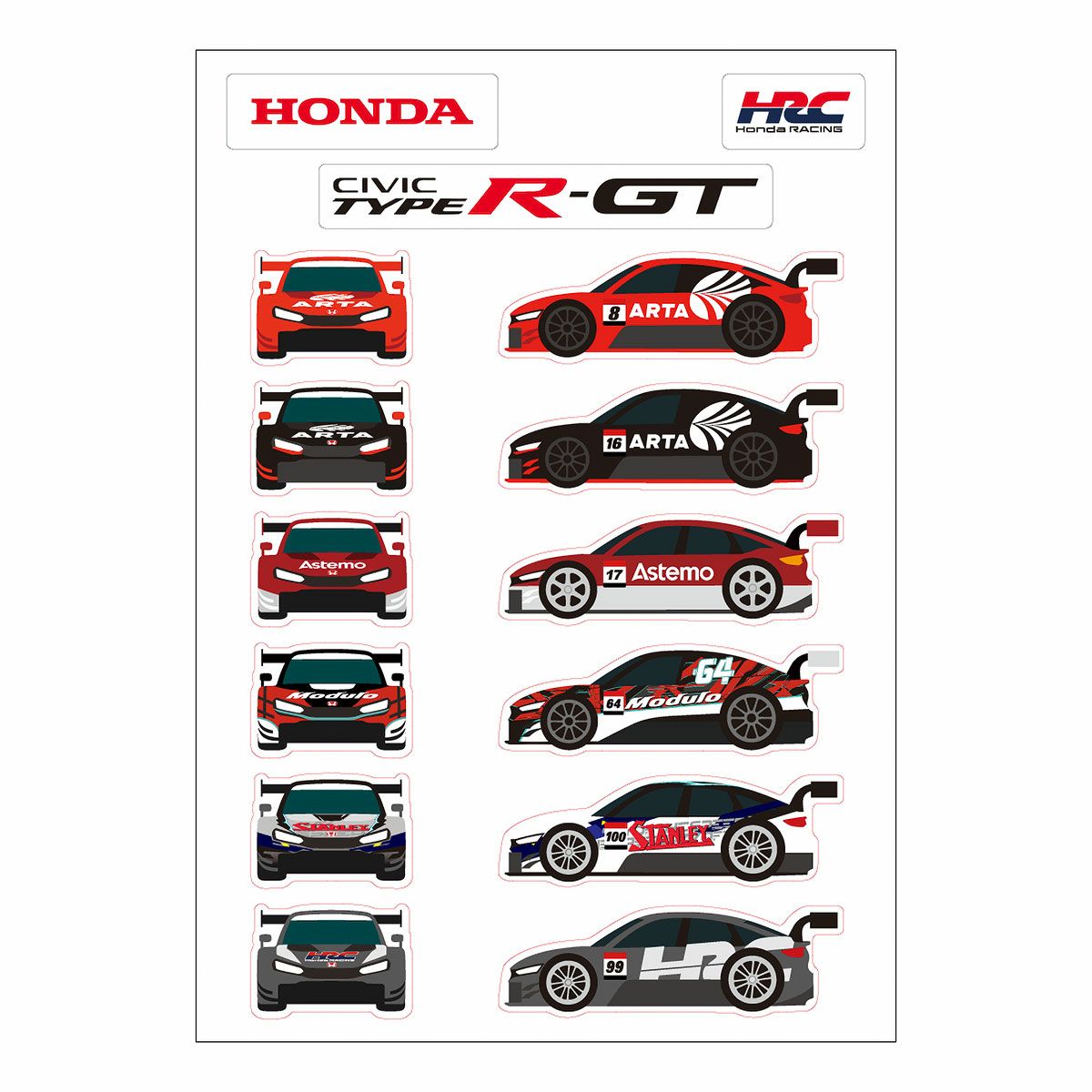 HRC｜CIVIC TYPE R-GT シールセット｜雑貨