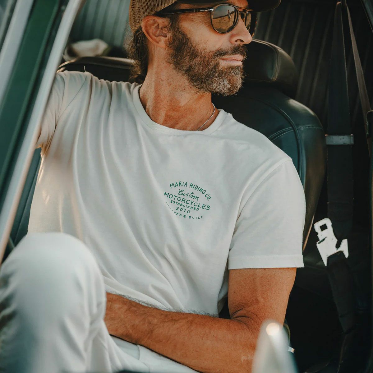Maria Riding Company｜ハンドクラフト Tシャツ｜トップス｜ホワイト｜モデル着用