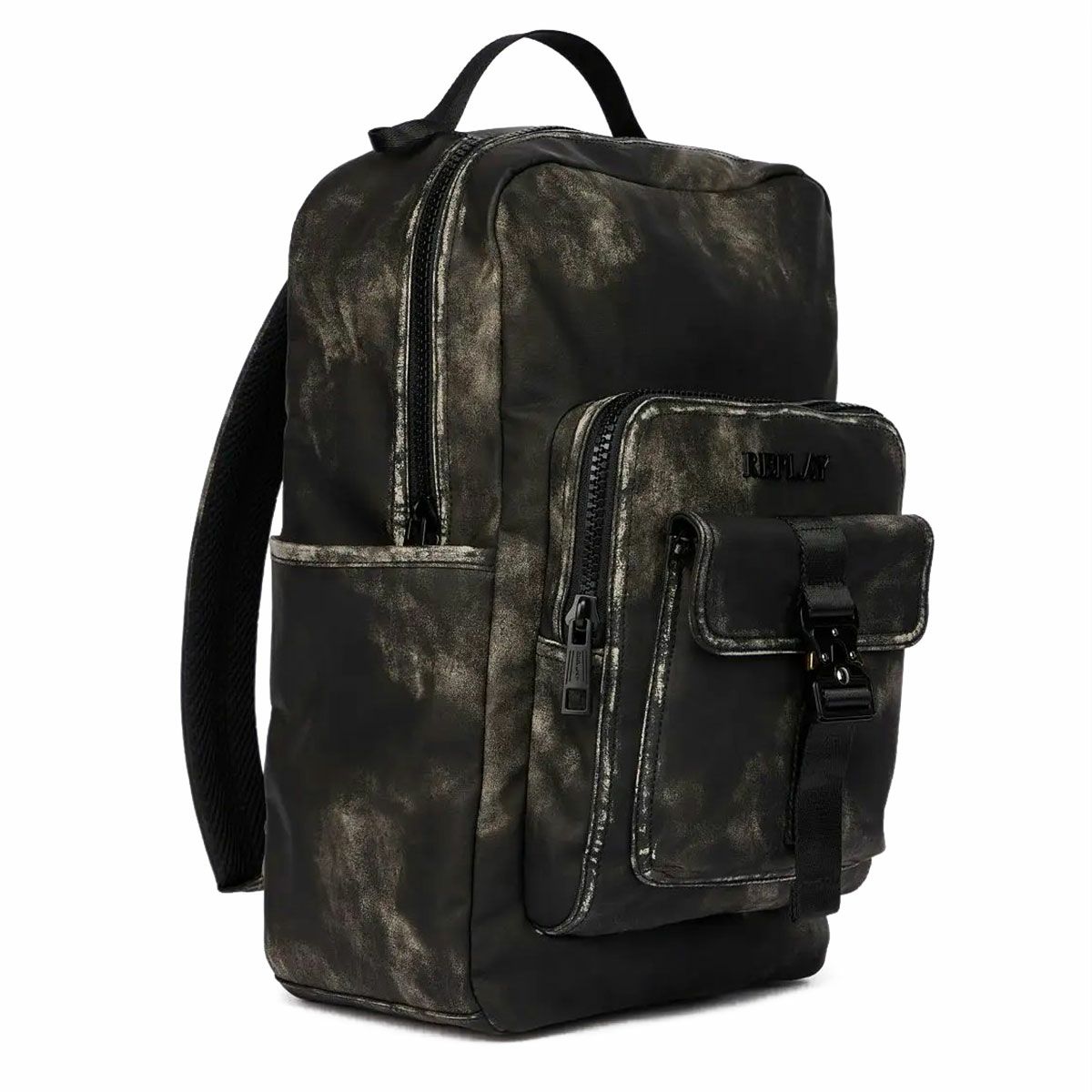 REPLAY｜ウォッシュド ブラック バックパック｜バッグ｜ウォッシュドブラック