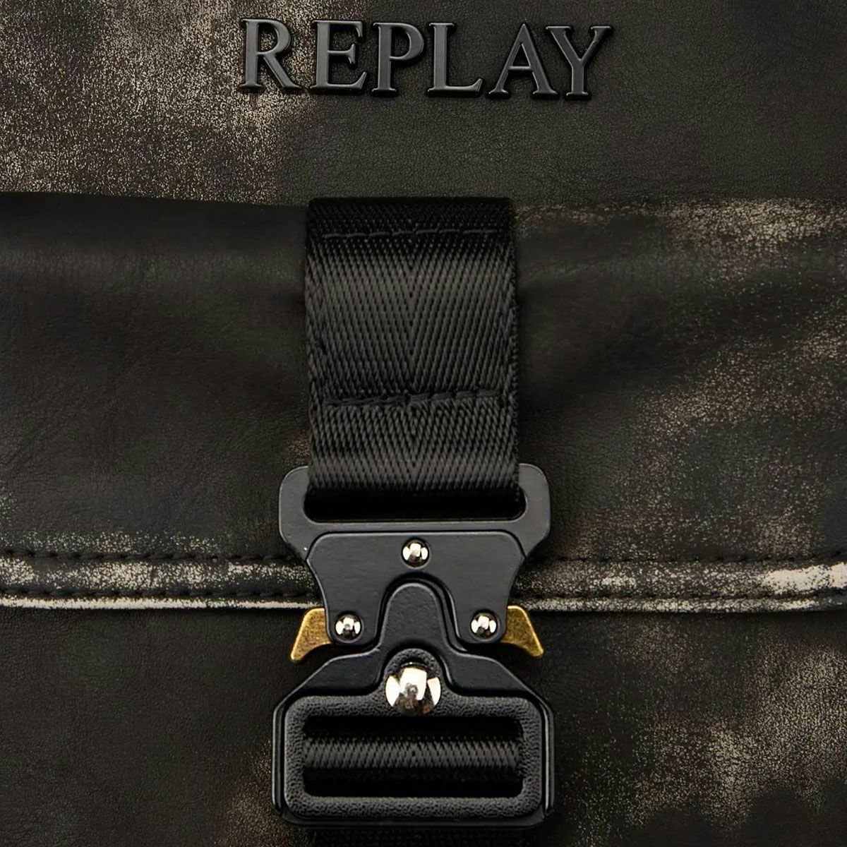 REPLAY｜ウォッシュド ブラック バックパック｜バッグ｜ウォッシュドブラック