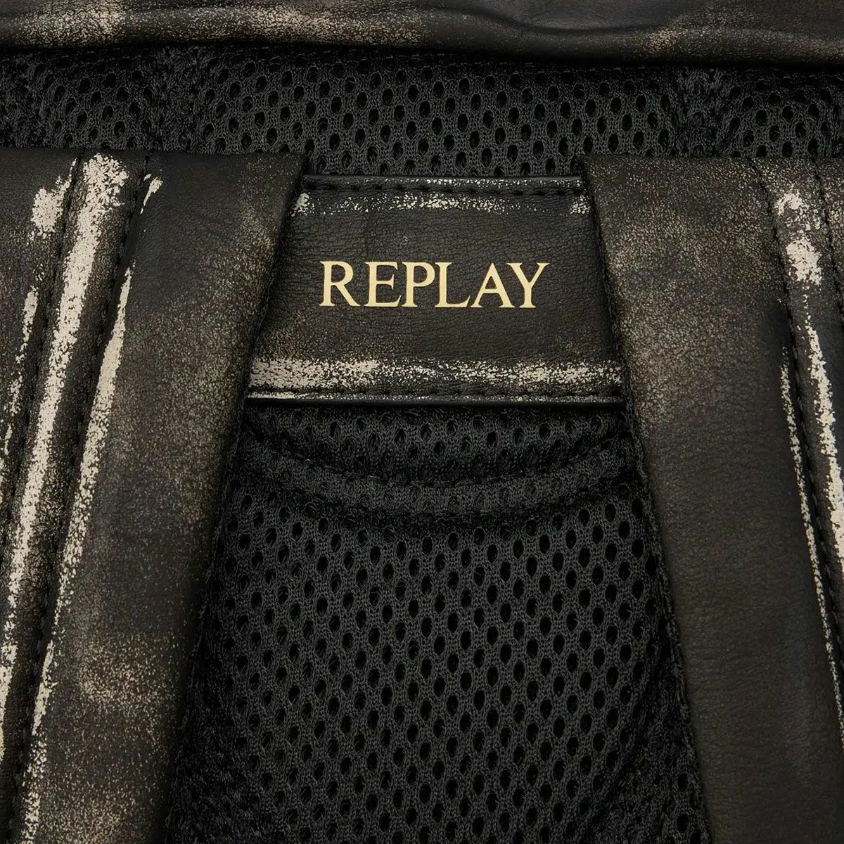 REPLAY｜ウォッシュド ブラック バックパック｜バッグ｜ウォッシュドブラック