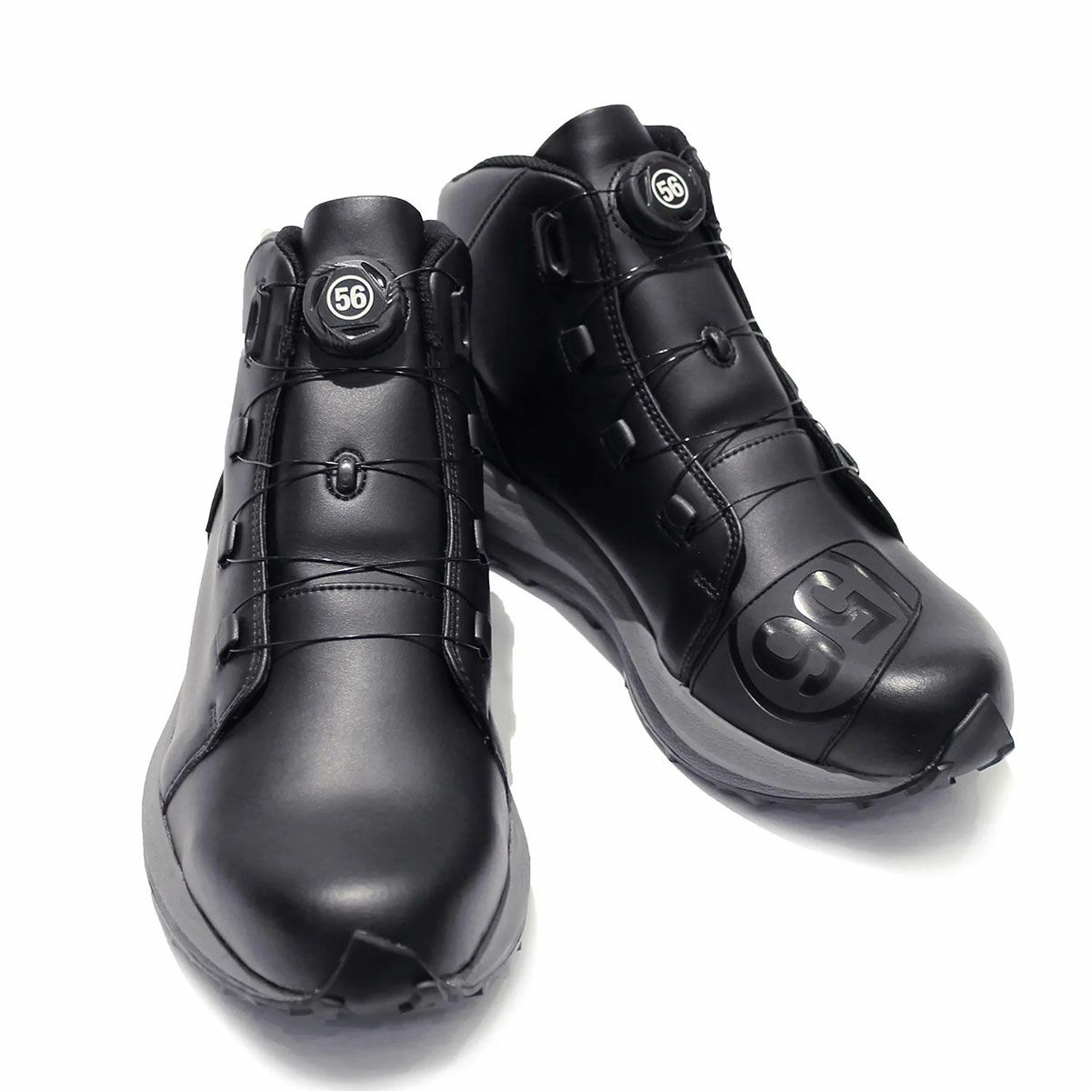 56design｜ライディング ウェッジ ソール シューズ｜スニーカータイプ｜ブラック×グレー ソール