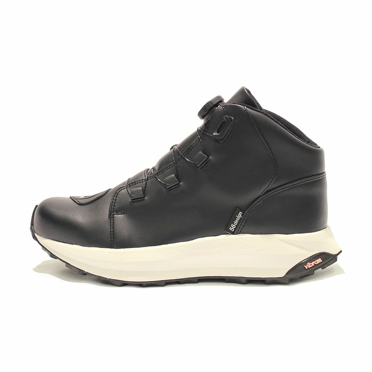 56design｜ライディング ウェッジ ソール シューズ｜スニーカータイプ｜ブラック×ホワイト ソール